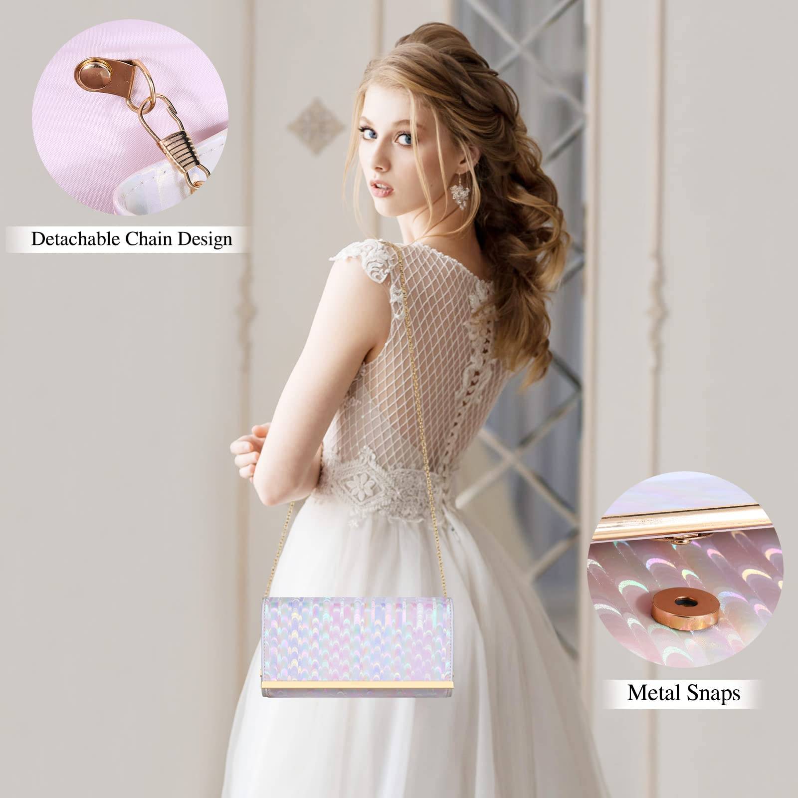 Women Clutch Bag Evening Bag Elegant Women Chain Shoulder Bag Wedding Clutch Small Bridal Purse for Wedding Cocktail