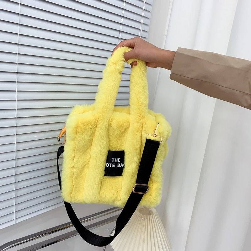 Fluffy Faux Fur Tote Shoulder Crossbody Handbag