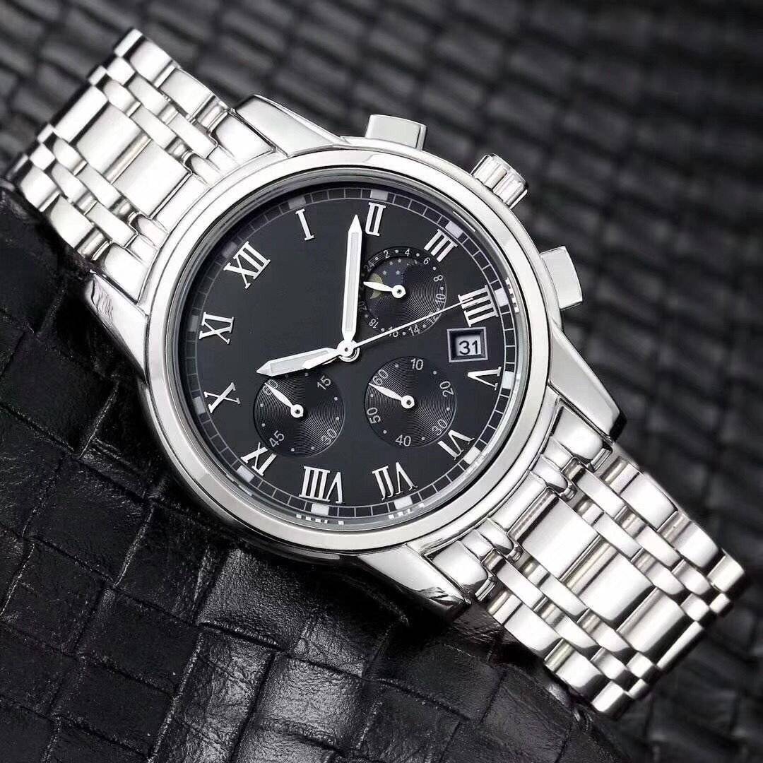 New Three Eye Steel Band Men's Mechanical Watch