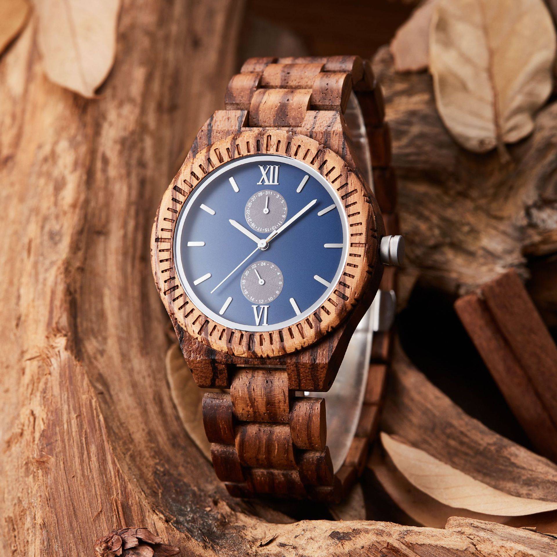 Men's Multifunctional Wooden Watch Sandalwood Quartz Wooden Watch