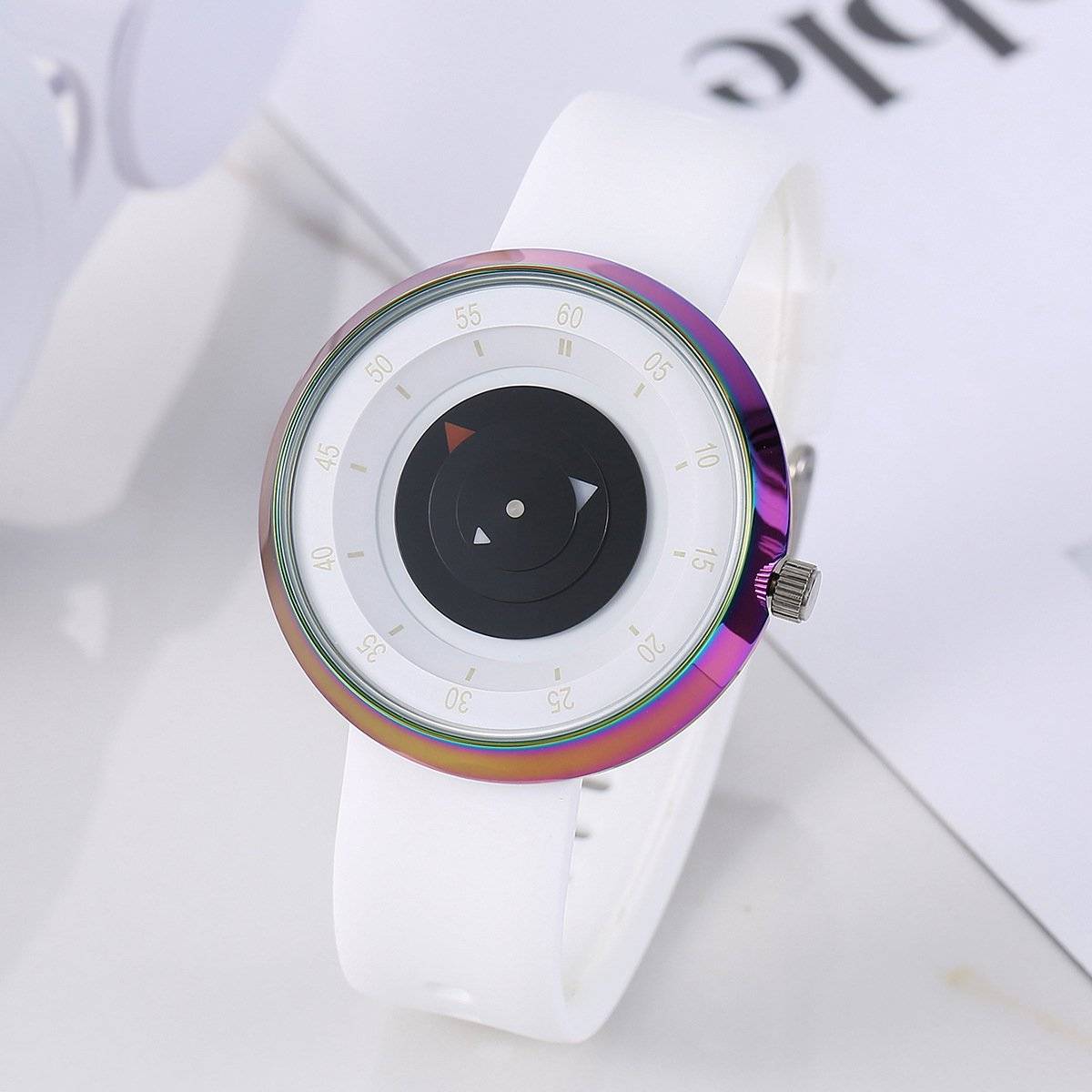 New Second Dial Quartz Waterproof New Concept Simple Design Without Pointer Watch